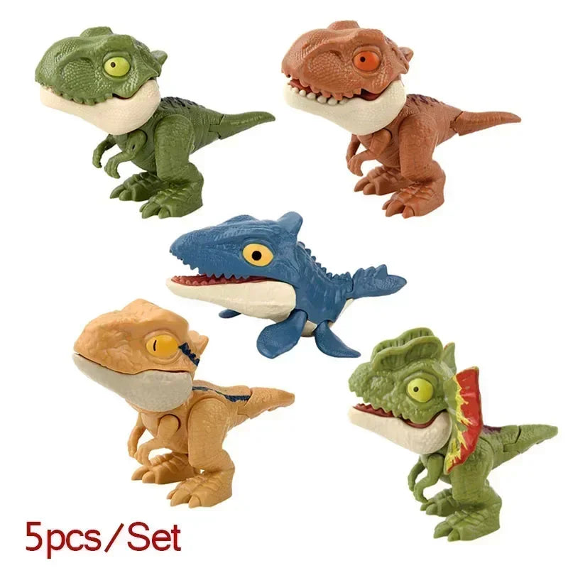 5/10Pcs Finger Dinosaur Anime Action Figures Toy Funny Dino Eggs Interactive Biting Hand Creative Tricky Tyrannosaurus Model Toy