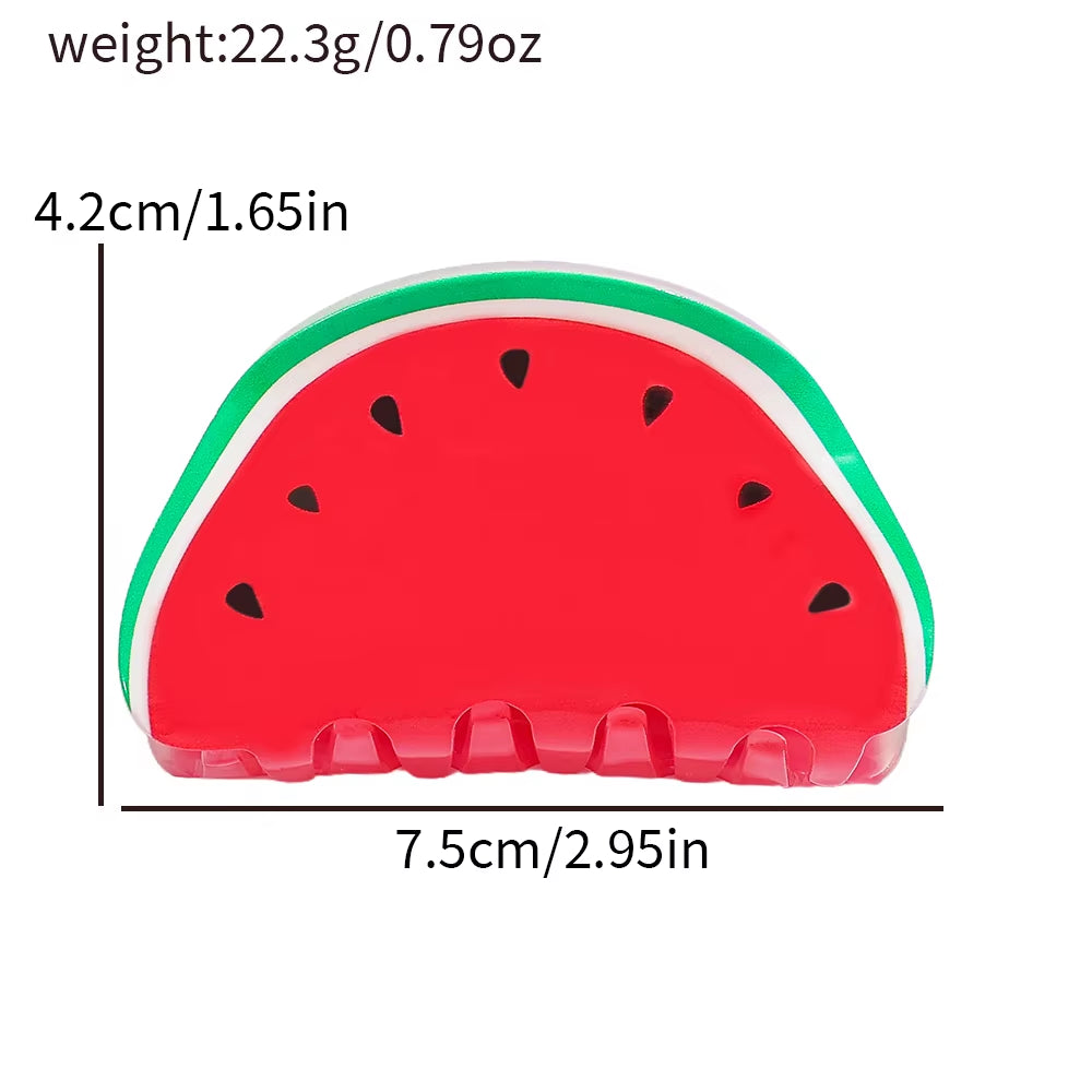 Summer Fruit Acrylic Claw Clip Hairpin Watermelon Orange Hair Clip for Women Girls Colorful Cute Crab Hair Clip Hair Accessories
