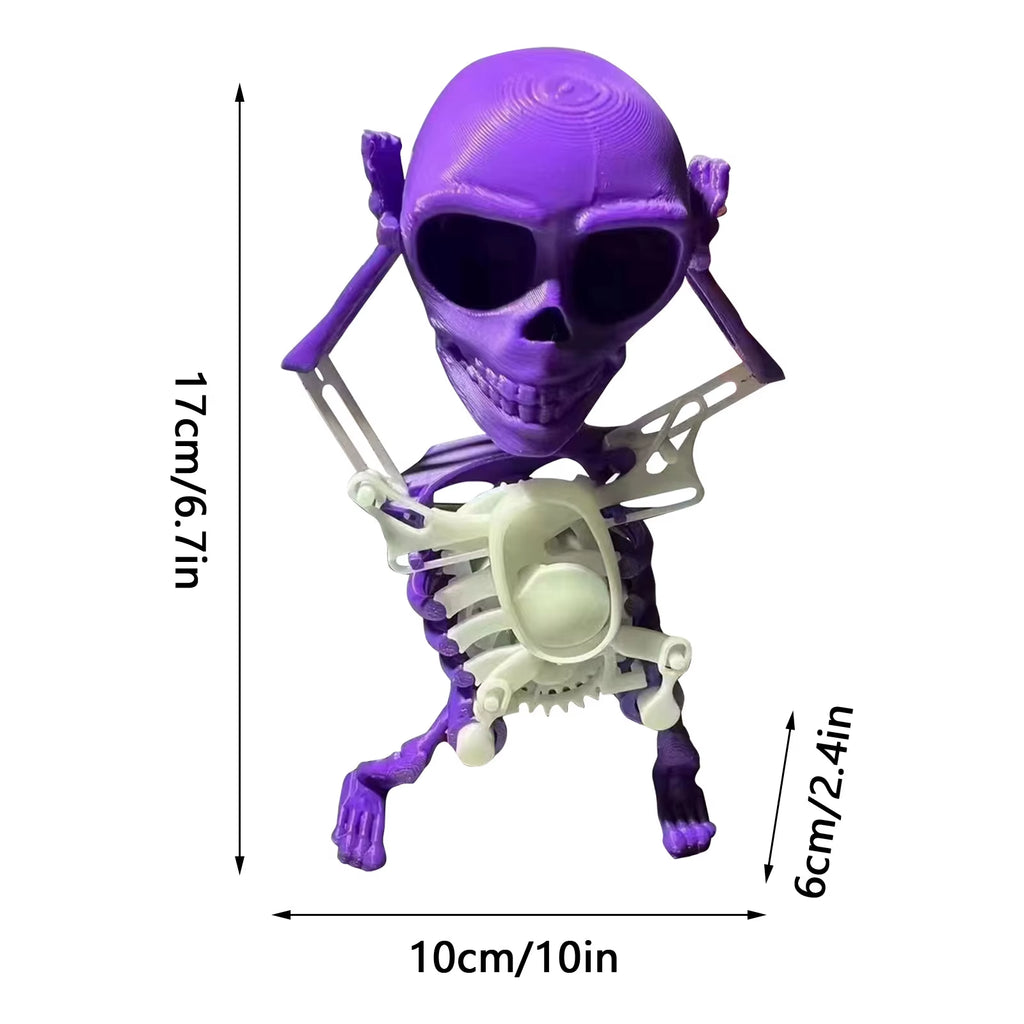 Dancing Skeleton Toys Clockwork Fun Little Toy Ornaments Creative Stress Relief Desktop Toys Gift for Friends Halloween Ornament