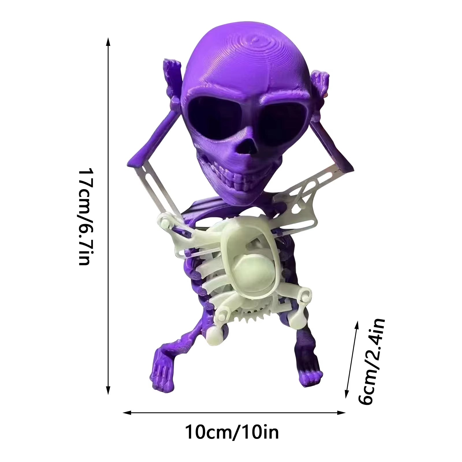Dancing Skeleton Toys Clockwork Fun Little Toy Ornaments Creative Stress Relief Desktop Toys Gift for Friends Halloween Ornament