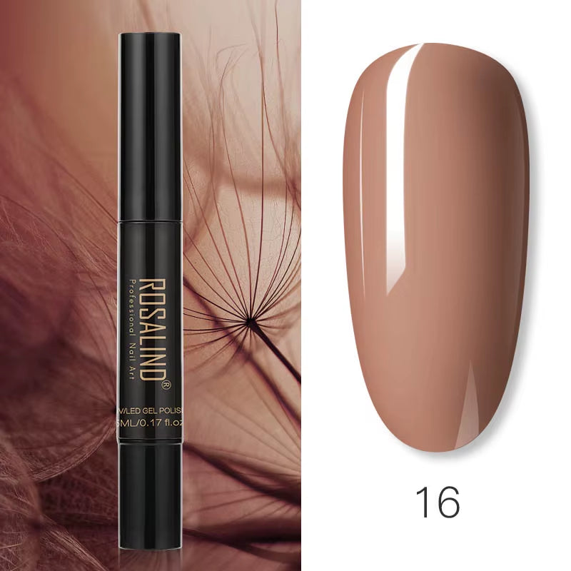 Pure Color Gel Nail Polish Pen for Nails Art Gel Semi Permanent Base Top Coat UV Gel Varnish Hybrid Neon Nail Polish