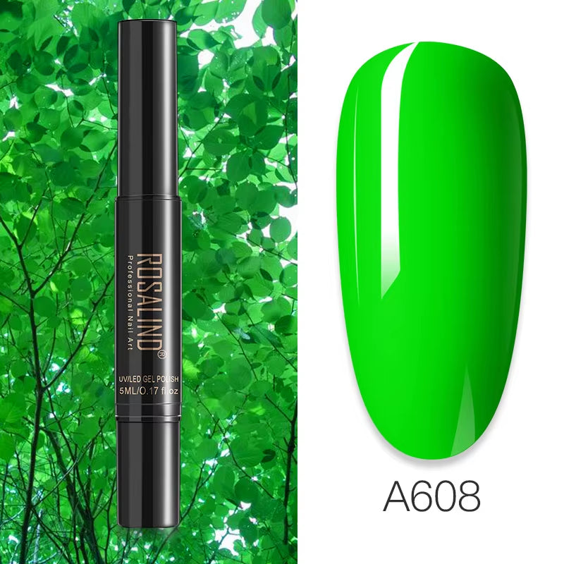 Pure Color Gel Nail Polish Pen for Nails Art Gel Semi Permanent Base Top Coat UV Gel Varnish Hybrid Neon Nail Polish