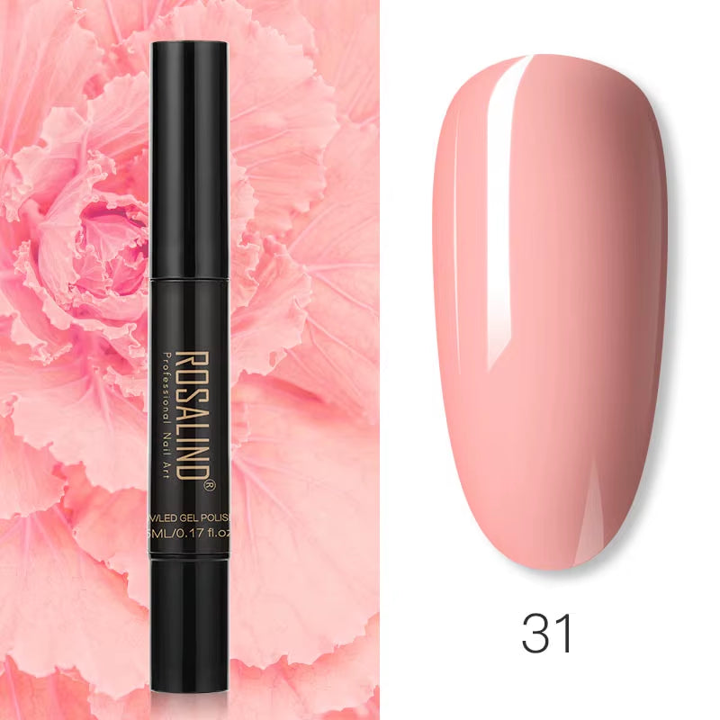 Pure Color Gel Nail Polish Pen for Nails Art Gel Semi Permanent Base Top Coat UV Gel Varnish Hybrid Neon Nail Polish