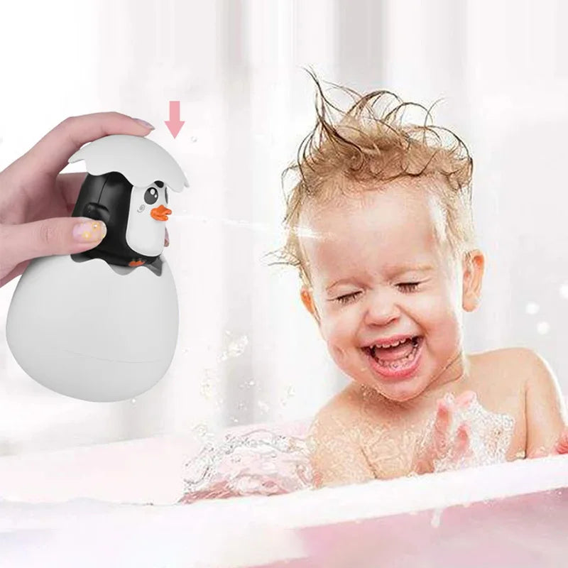Baby Bathing Toy Kids Cute Duck Penguin Egg Water Spray Sprinkler Bathroom Sprinkling Shower Swimming Water Toys for Kids Gift