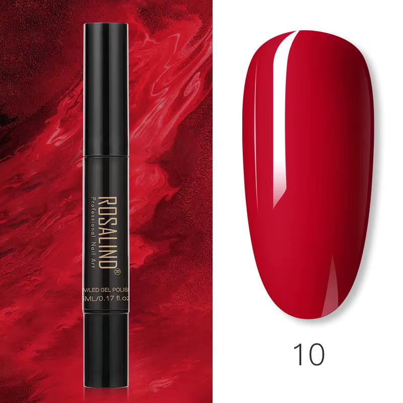 Pure Color Gel Nail Polish Pen for Nails Art Gel Semi Permanent Base Top Coat UV Gel Varnish Hybrid Neon Nail Polish