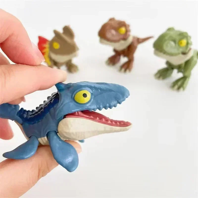 5/10Pcs Finger Dinosaur Anime Action Figures Toy Funny Dino Eggs Interactive Biting Hand Creative Tricky Tyrannosaurus Model Toy