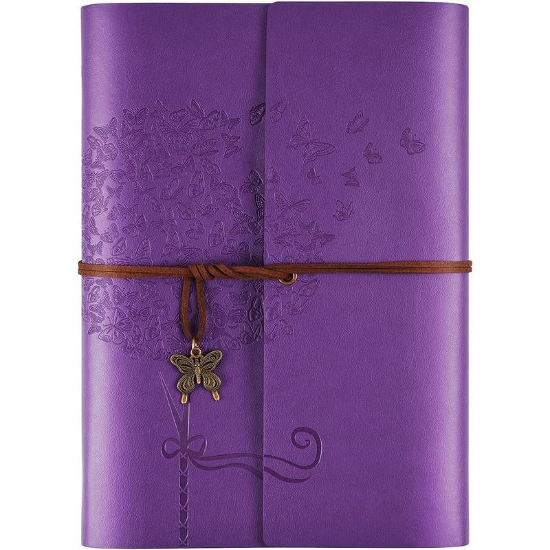 Leather Journal Notebook, Refillable Writing Journal Diary Planner for Women Girls (Red, A5-9.3''X6.3'')