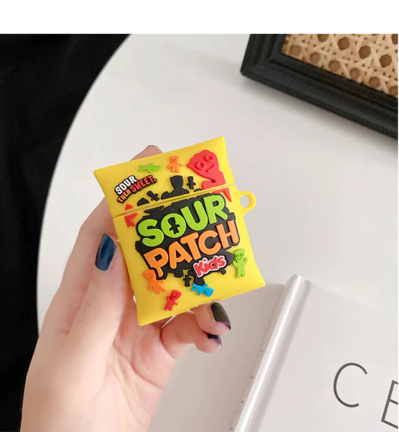 3D Cute Skittles Bubble Gum Plum Flower Drink for Airpods 3 2 Pro Earphone Case Charge Box Soft Wireless Bluetooth Protect Cover