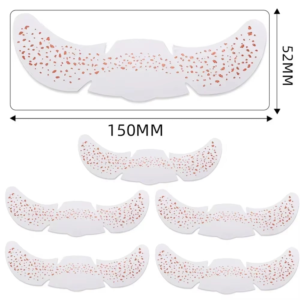 6Pcs Hot Stamping Freckles Makeup Patches Metallic Radiation Golden Silver Fake Freckles Temporary Tattoo Stickers Face Makeup