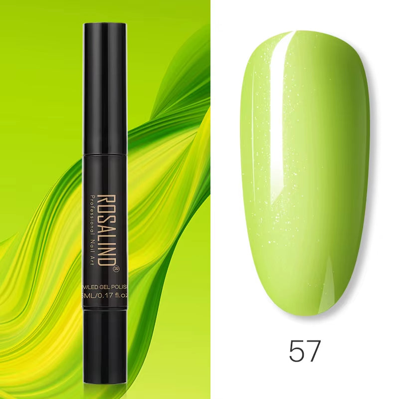 Pure Color Gel Nail Polish Pen for Nails Art Gel Semi Permanent Base Top Coat UV Gel Varnish Hybrid Neon Nail Polish