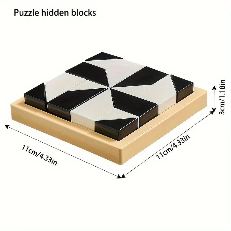 120 Level Black and White Hidden Building Block Kids Enhances Logic and Spatial Reasoning Parent-Child Interactive Tabletop Game