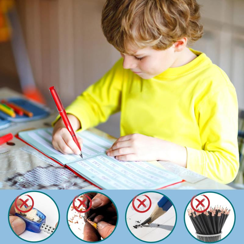 Everlasting Pencil, 12 Pcs Inkless Pencil Eternal with Eraser, Infinity Reusable Pencil for Writing, Drawing, Sustainable Pencil for Home, Office, School