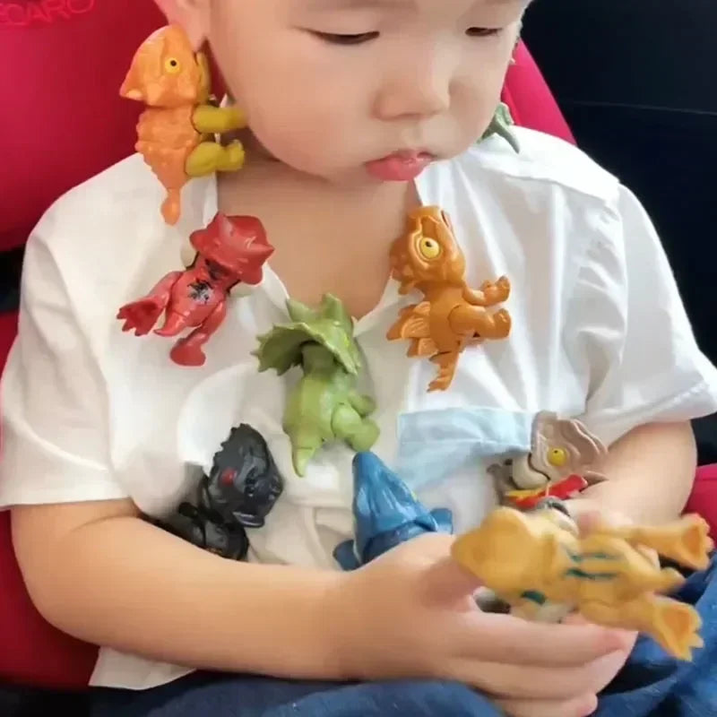 5/10Pcs Finger Dinosaur Anime Action Figures Toy Funny Dino Eggs Interactive Biting Hand Creative Tricky Tyrannosaurus Model Toy