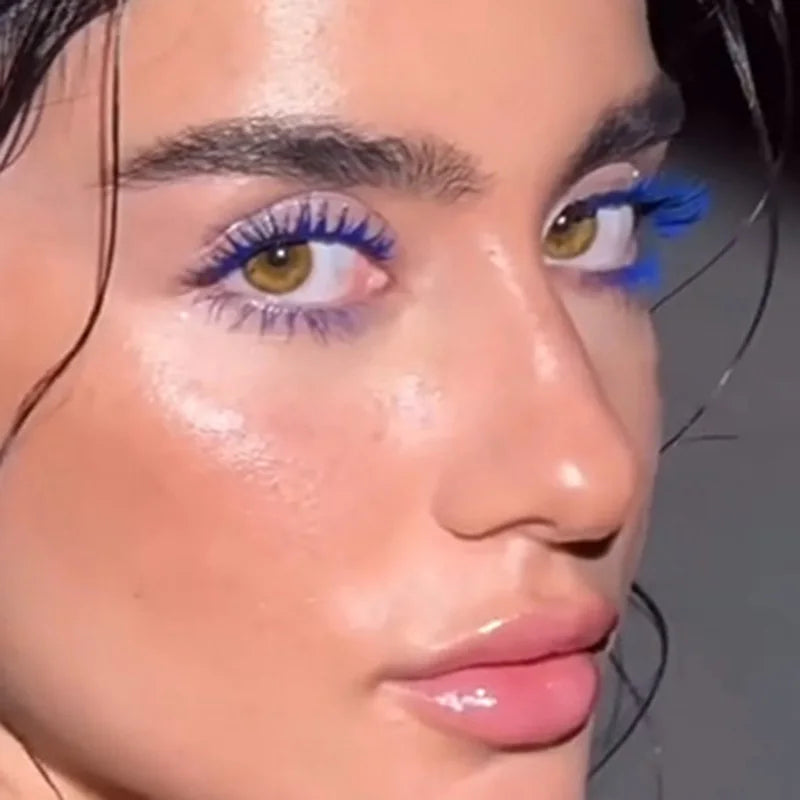 Shiny Pearlescent Colorful Mascara Waterproof Sweat Proof Quick Dry Lasting Matte Blue Mascara Glitter Gold Eyelashes