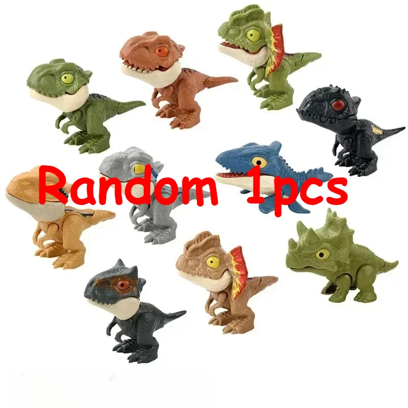 5/10Pcs Finger Dinosaur Anime Action Figures Toy Funny Dino Eggs Interactive Biting Hand Creative Tricky Tyrannosaurus Model Toy