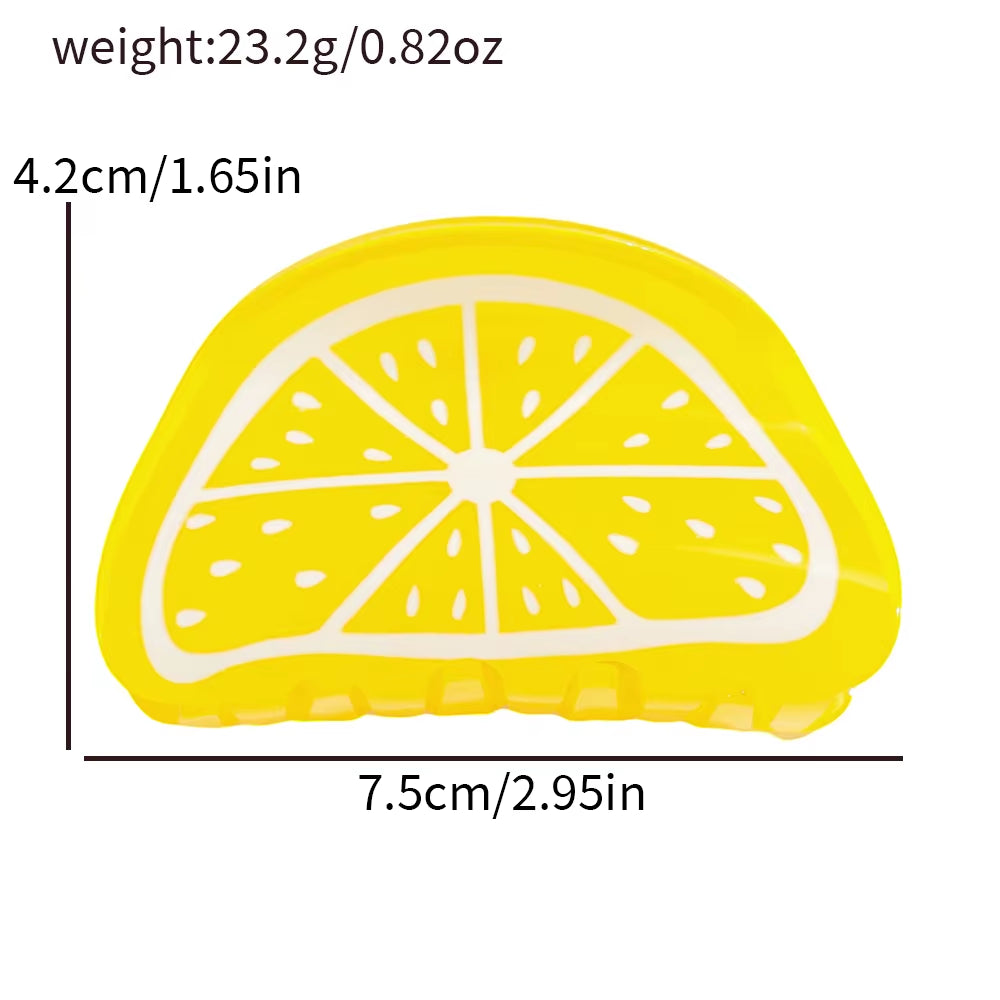 Summer Fruit Acrylic Claw Clip Hairpin Watermelon Orange Hair Clip for Women Girls Colorful Cute Crab Hair Clip Hair Accessories