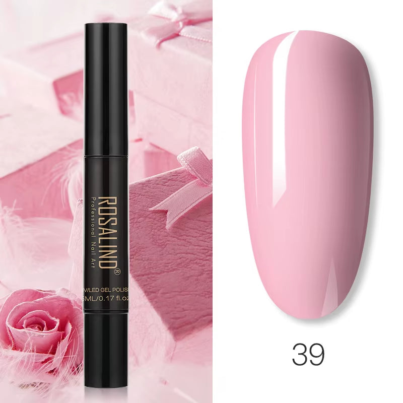 Pure Color Gel Nail Polish Pen for Nails Art Gel Semi Permanent Base Top Coat UV Gel Varnish Hybrid Neon Nail Polish