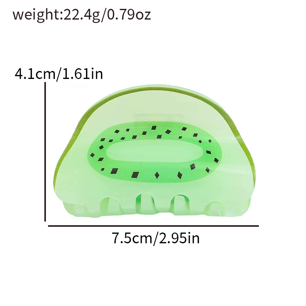 Summer Fruit Acrylic Claw Clip Hairpin Watermelon Orange Hair Clip for Women Girls Colorful Cute Crab Hair Clip Hair Accessories