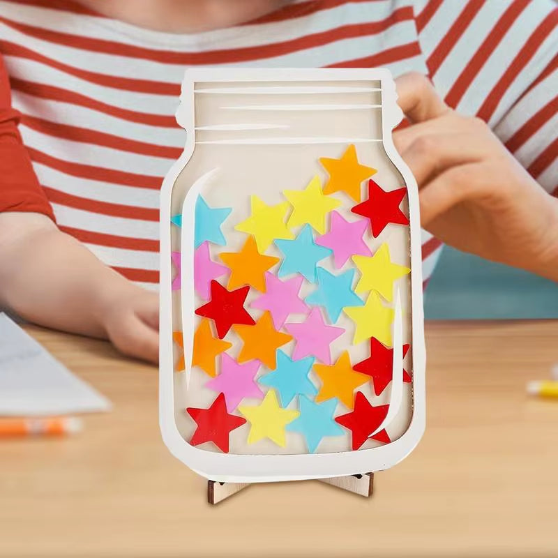 1Set Magnetic Reward Jar Back to School Teacher Reward Jar with Magnet Stars Classroom with Tokens(30Pcs) Gifts for Kids
