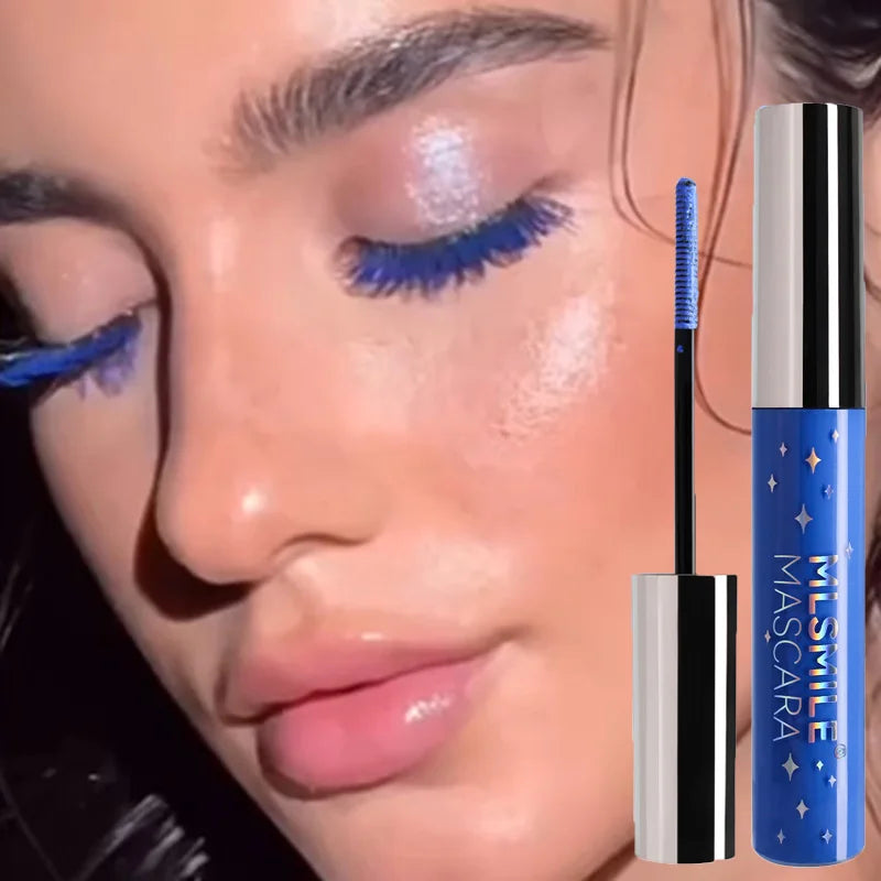 Shiny Pearlescent Colorful Mascara Waterproof Sweat Proof Quick Dry Lasting Matte Blue Mascara Glitter Gold Eyelashes