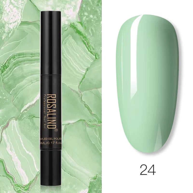 Pure Color Gel Nail Polish Pen for Nails Art Gel Semi Permanent Base Top Coat UV Gel Varnish Hybrid Neon Nail Polish