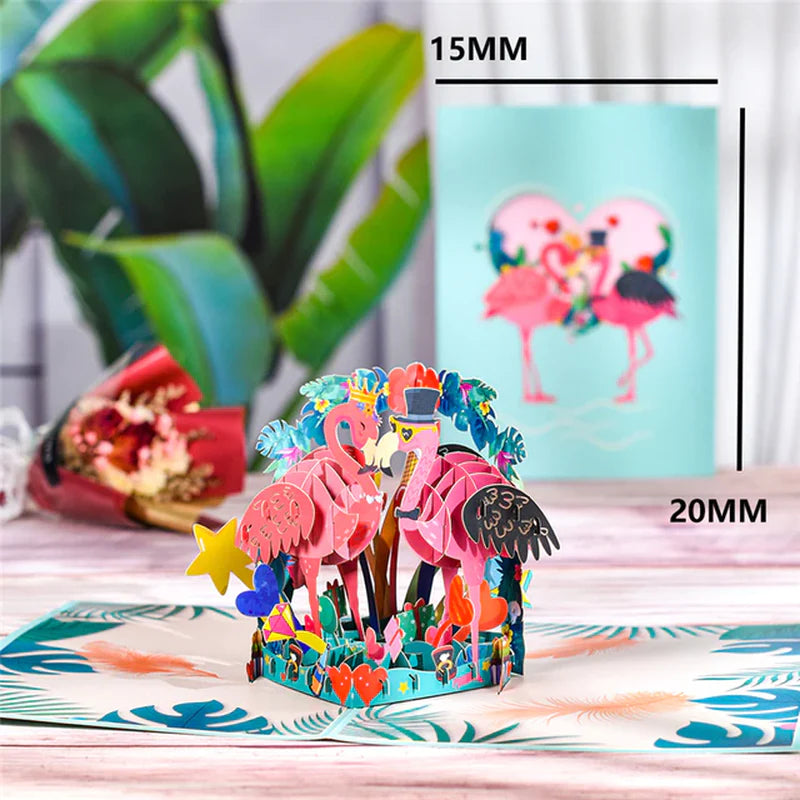 3D Butterfly Unicorn Birthday Card for Kids Children Cute Animal Pop-Up Greeting Cards Baby Shower Gifts