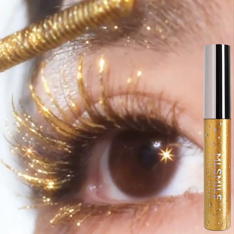 Shiny Pearlescent Colorful Mascara Waterproof Sweat Proof Quick Dry Lasting Matte Blue Mascara Glitter Gold Eyelashes