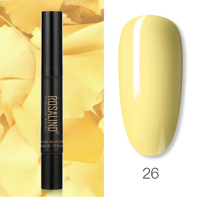 Pure Color Gel Nail Polish Pen for Nails Art Gel Semi Permanent Base Top Coat UV Gel Varnish Hybrid Neon Nail Polish