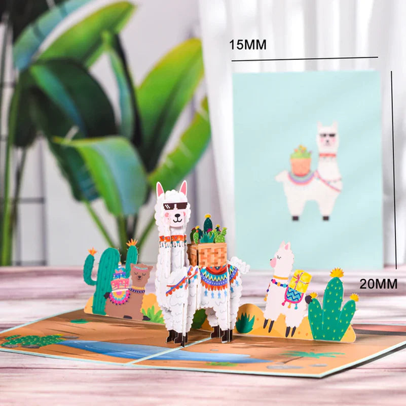 3D Butterfly Unicorn Birthday Card for Kids Children Cute Animal Pop-Up Greeting Cards Baby Shower Gifts