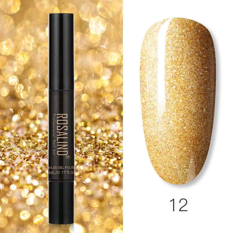 Pure Color Gel Nail Polish Pen for Nails Art Gel Semi Permanent Base Top Coat UV Gel Varnish Hybrid Neon Nail Polish