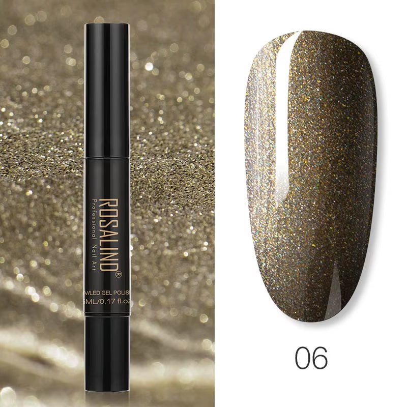 Pure Color Gel Nail Polish Pen for Nails Art Gel Semi Permanent Base Top Coat UV Gel Varnish Hybrid Neon Nail Polish