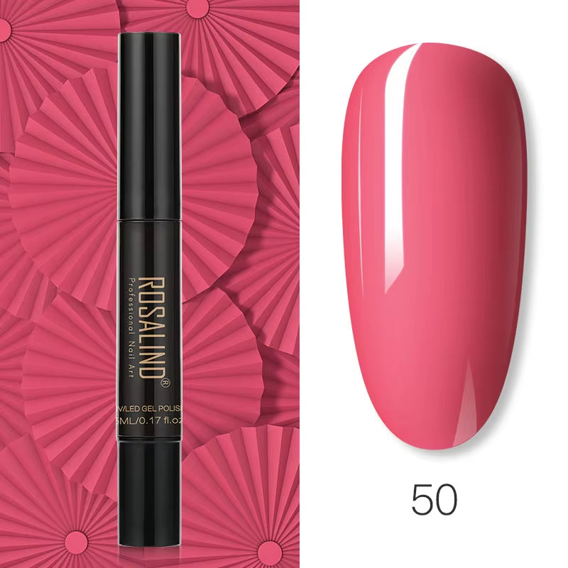 Pure Color Gel Nail Polish Pen for Nails Art Gel Semi Permanent Base Top Coat UV Gel Varnish Hybrid Neon Nail Polish