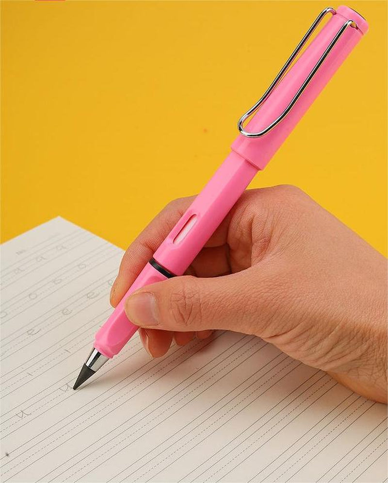 Everlasting Pencil, 12 Pcs Inkless Pencil Eternal with Eraser, Infinity Reusable Pencil for Writing, Drawing, Sustainable Pencil for Home, Office, School
