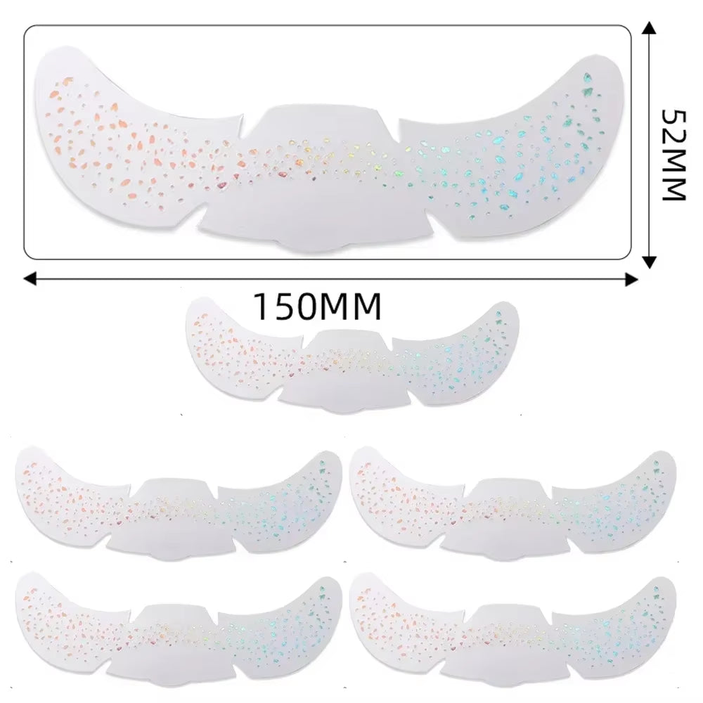 6Pcs Hot Stamping Freckles Makeup Patches Metallic Radiation Golden Silver Fake Freckles Temporary Tattoo Stickers Face Makeup