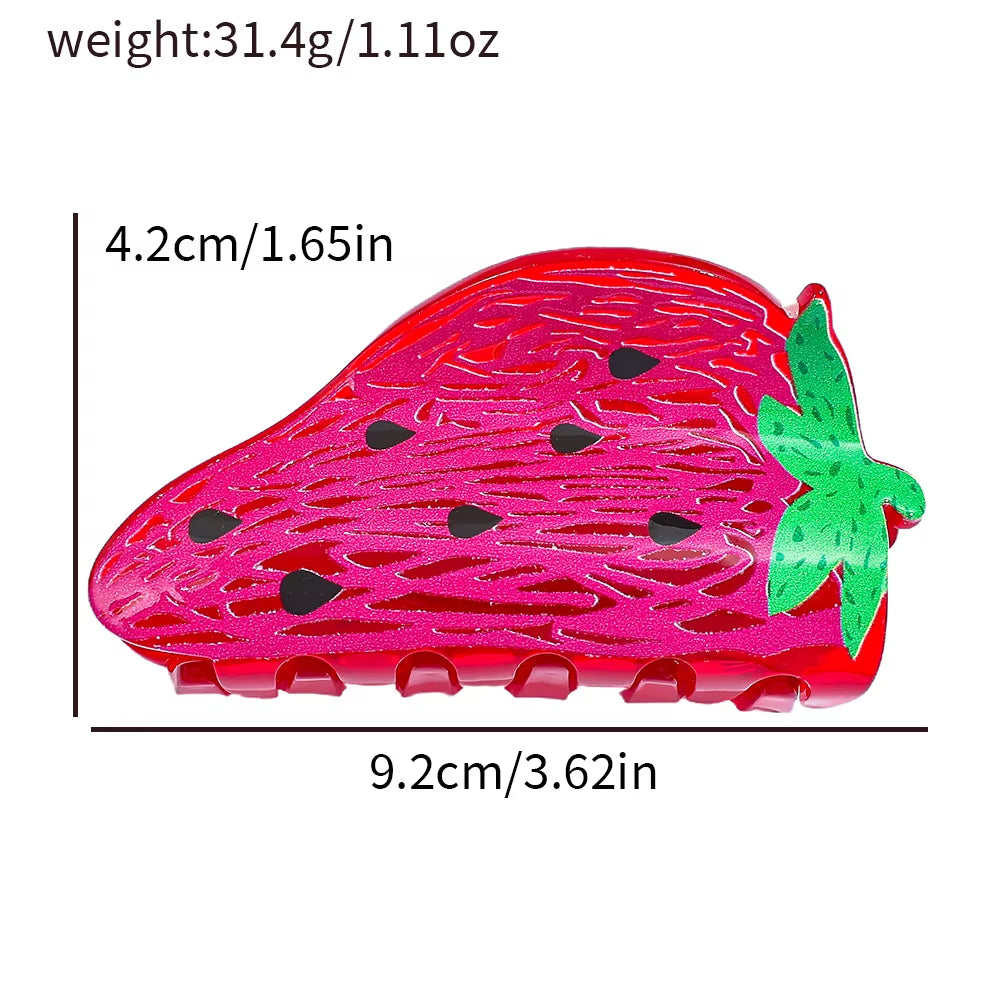 Summer Fruit Acrylic Claw Clip Hairpin Watermelon Orange Hair Clip for Women Girls Colorful Cute Crab Hair Clip Hair Accessories