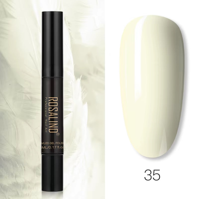 Pure Color Gel Nail Polish Pen for Nails Art Gel Semi Permanent Base Top Coat UV Gel Varnish Hybrid Neon Nail Polish