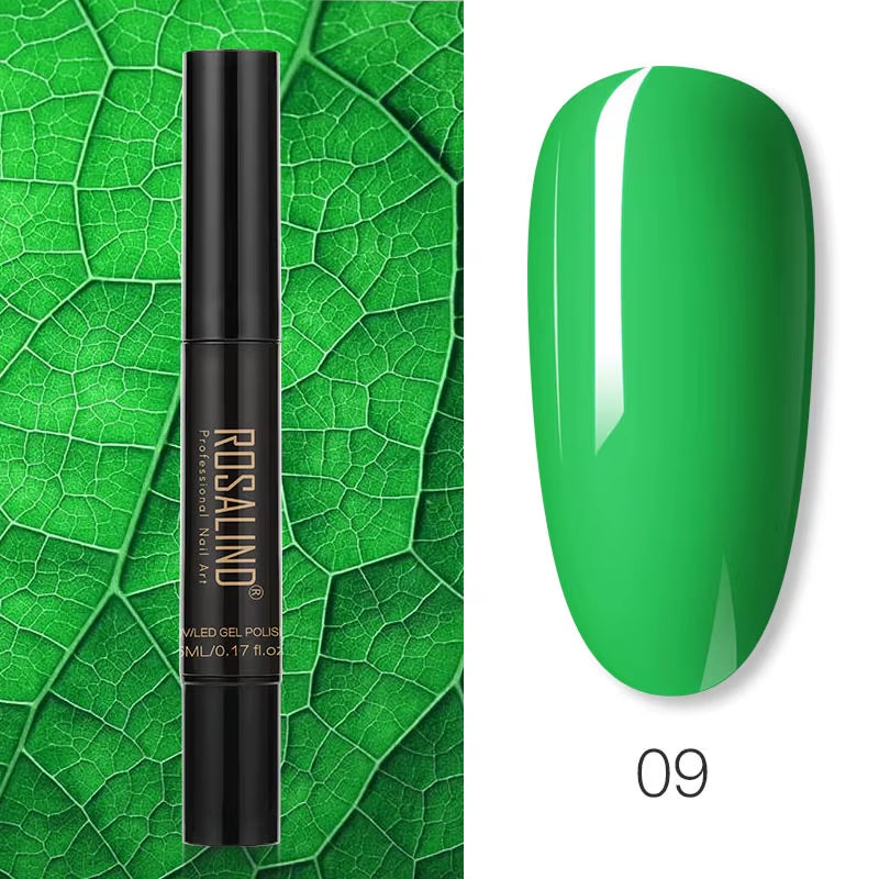 Pure Color Gel Nail Polish Pen for Nails Art Gel Semi Permanent Base Top Coat UV Gel Varnish Hybrid Neon Nail Polish