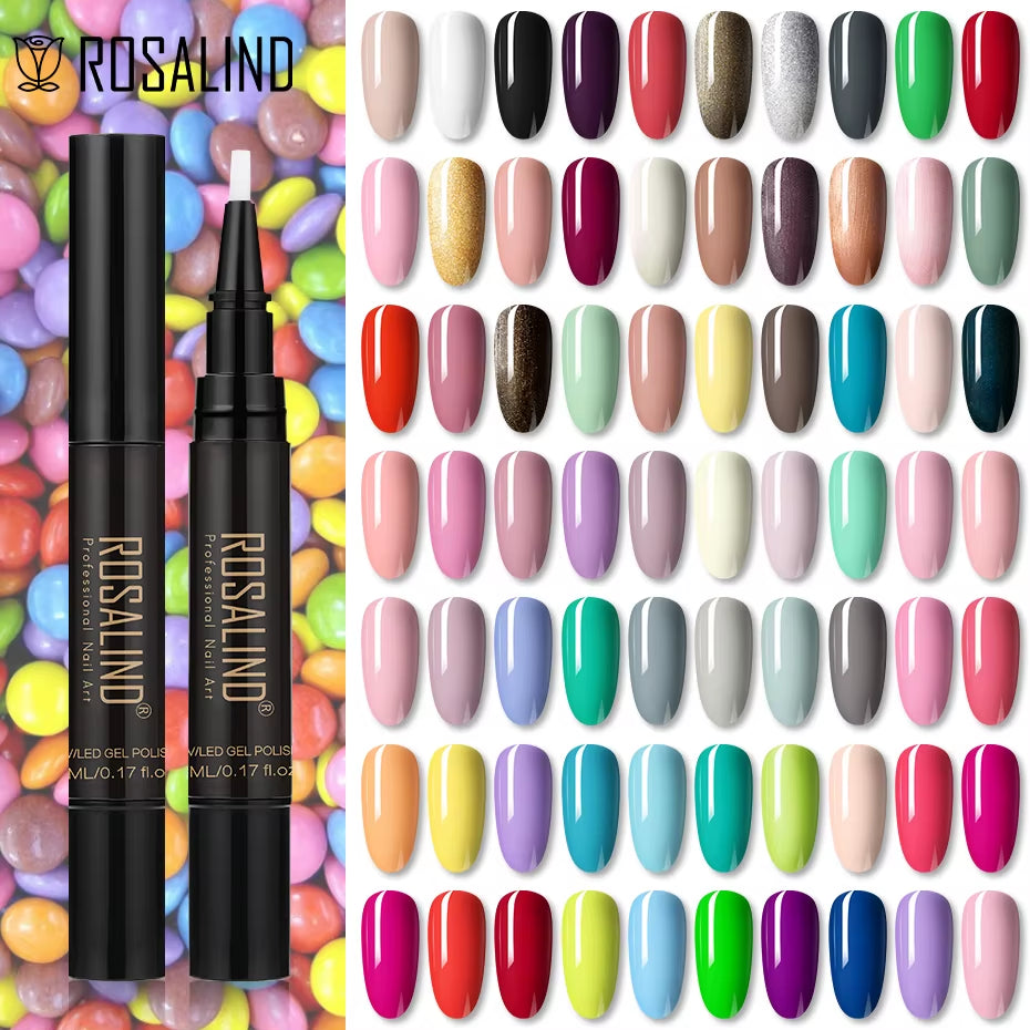 Pure Color Gel Nail Polish Pen for Nails Art Gel Semi Permanent Base Top Coat UV Gel Varnish Hybrid Neon Nail Polish