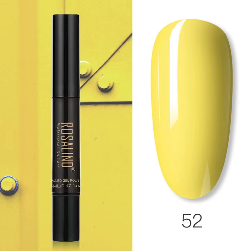 Pure Color Gel Nail Polish Pen for Nails Art Gel Semi Permanent Base Top Coat UV Gel Varnish Hybrid Neon Nail Polish