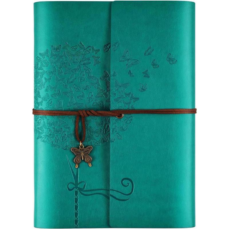 Leather Journal Notebook, Refillable Writing Journal Diary Planner for Women Girls (Red, A5-9.3''X6.3'')