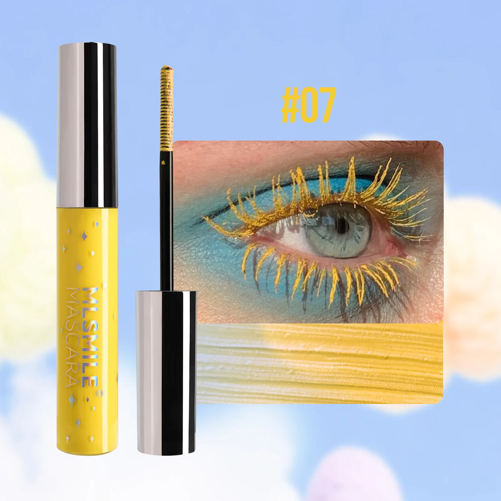 Shiny Pearlescent Colorful Mascara Waterproof Sweat Proof Quick Dry Lasting Matte Blue Mascara Glitter Gold Eyelashes