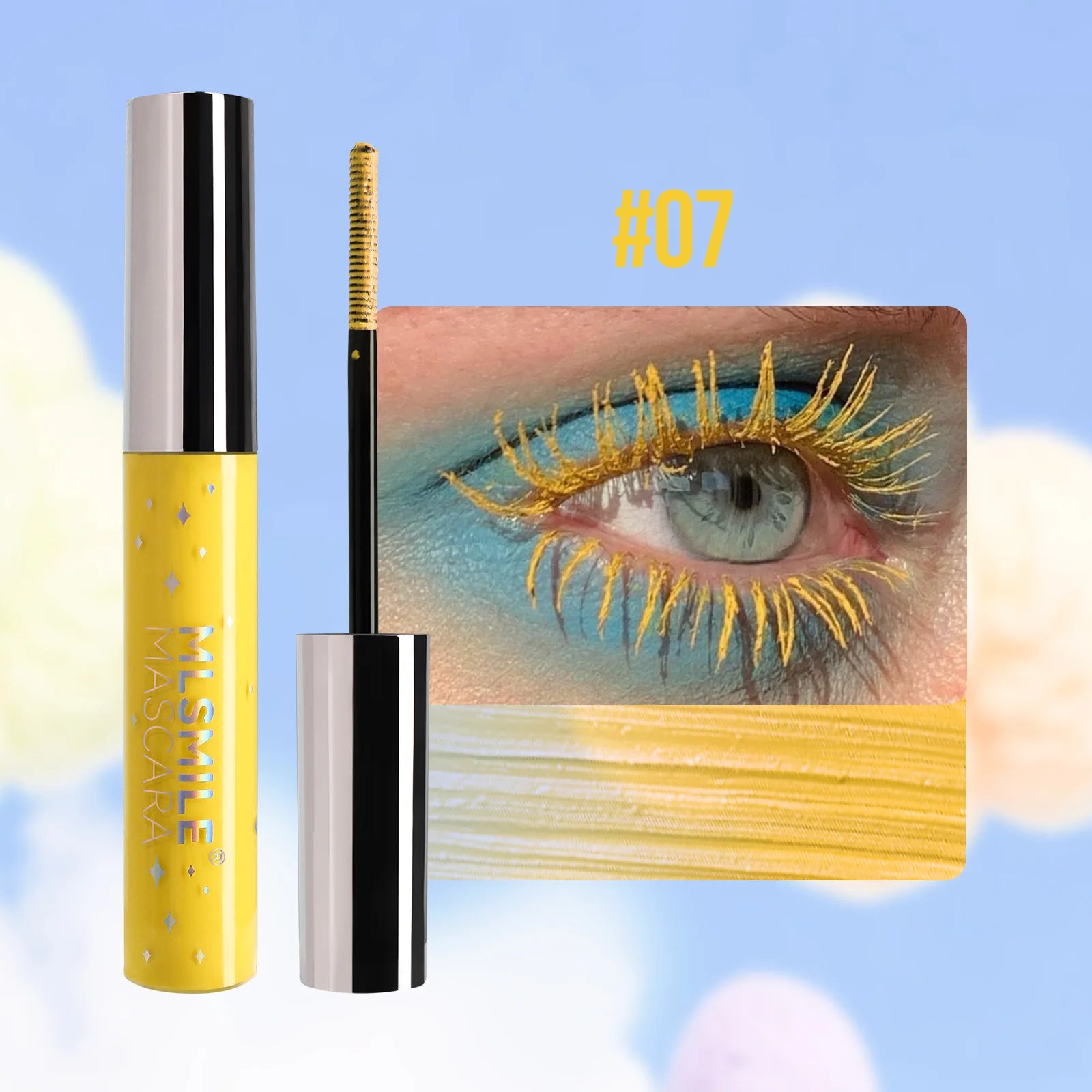 Shiny Pearlescent Colorful Mascara Waterproof Sweat Proof Quick Dry Lasting Matte Blue Mascara Glitter Gold Eyelashes