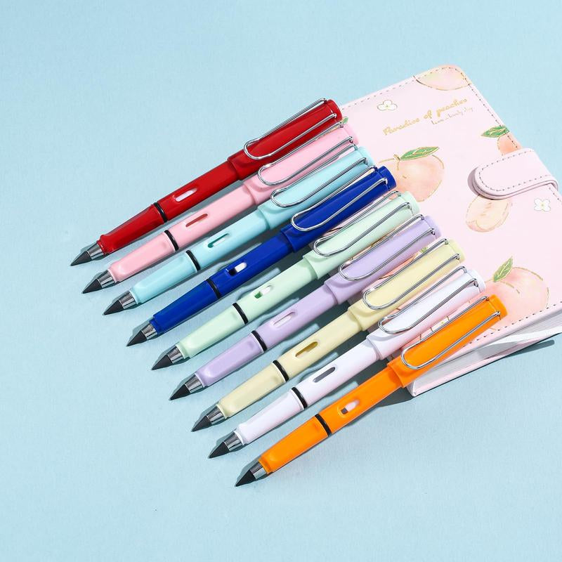 Everlasting Pencil, 12 Pcs Inkless Pencil Eternal with Eraser, Infinity Reusable Pencil for Writing, Drawing, Sustainable Pencil for Home, Office, School