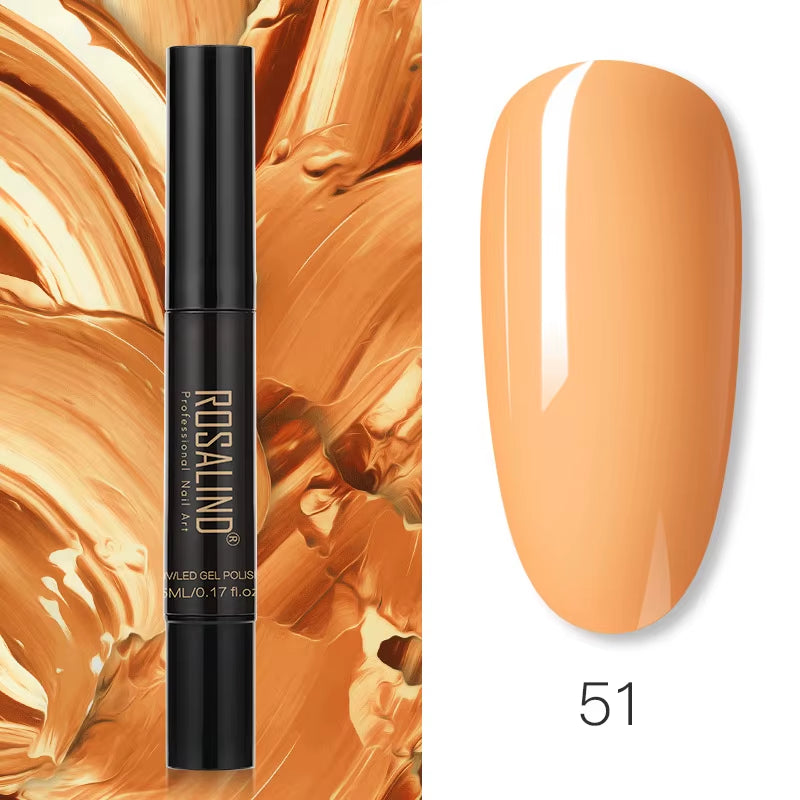 Pure Color Gel Nail Polish Pen for Nails Art Gel Semi Permanent Base Top Coat UV Gel Varnish Hybrid Neon Nail Polish