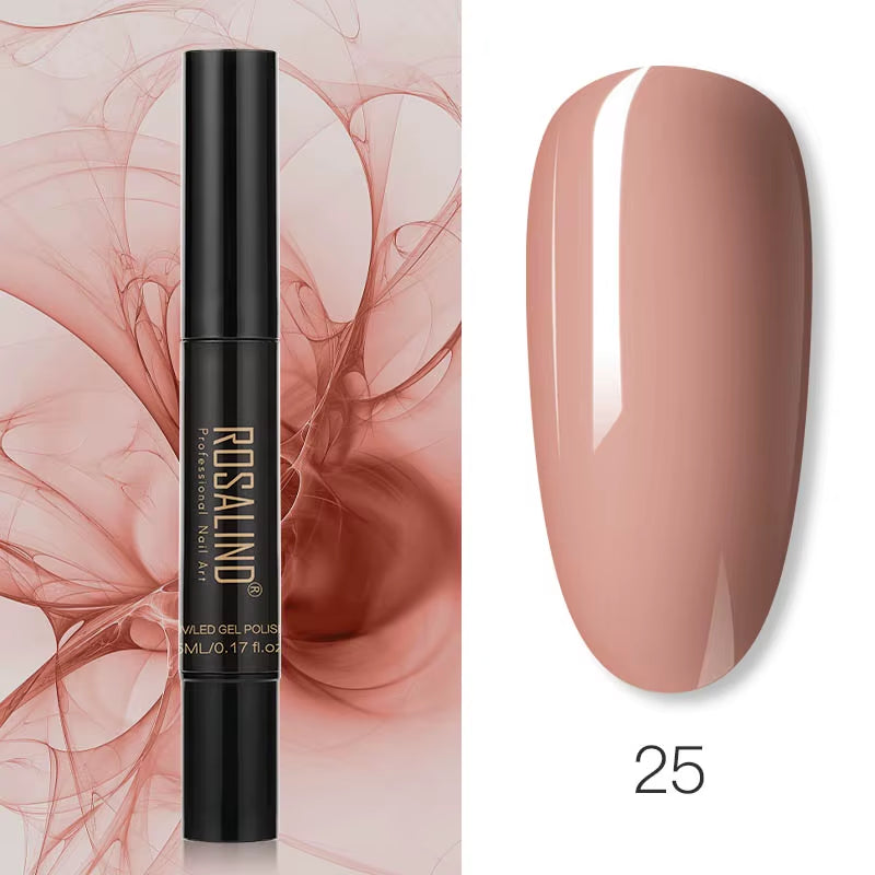 Pure Color Gel Nail Polish Pen for Nails Art Gel Semi Permanent Base Top Coat UV Gel Varnish Hybrid Neon Nail Polish