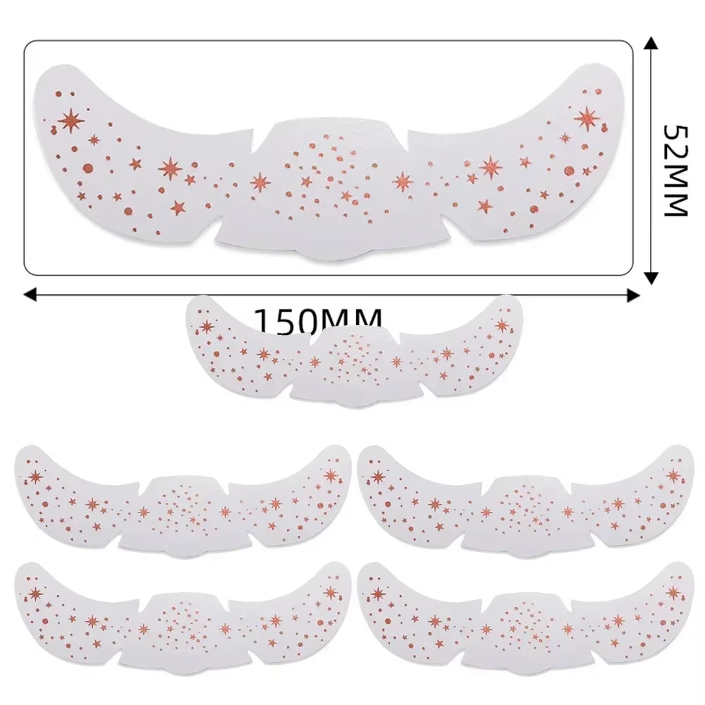 6Pcs Hot Stamping Freckles Makeup Patches Metallic Radiation Golden Silver Fake Freckles Temporary Tattoo Stickers Face Makeup