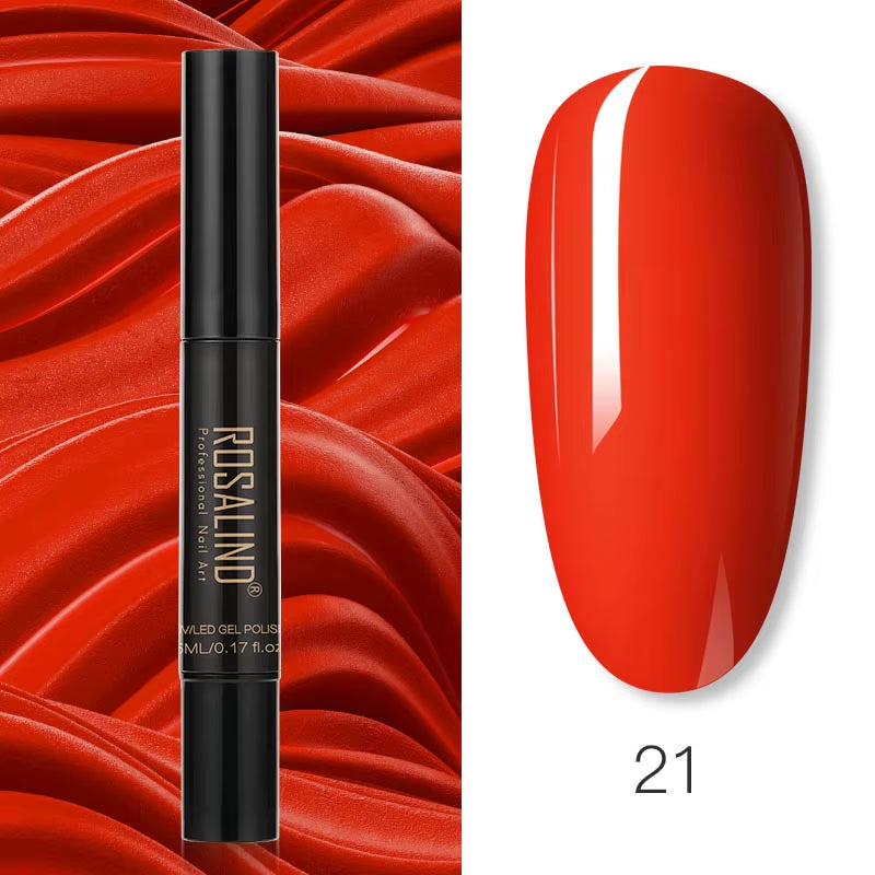 Pure Color Gel Nail Polish Pen for Nails Art Gel Semi Permanent Base Top Coat UV Gel Varnish Hybrid Neon Nail Polish