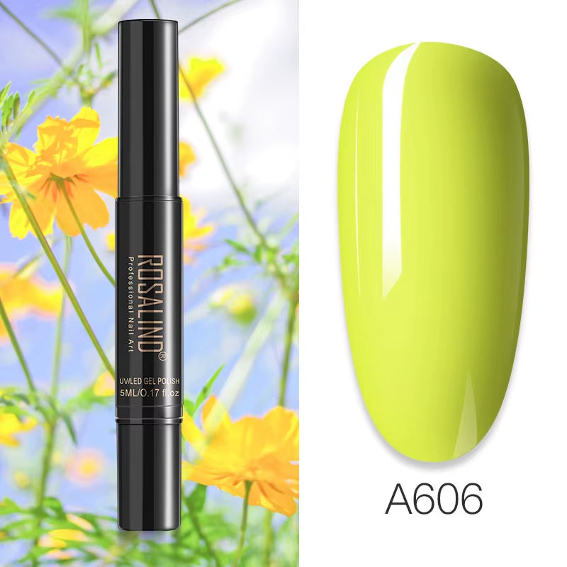 Pure Color Gel Nail Polish Pen for Nails Art Gel Semi Permanent Base Top Coat UV Gel Varnish Hybrid Neon Nail Polish