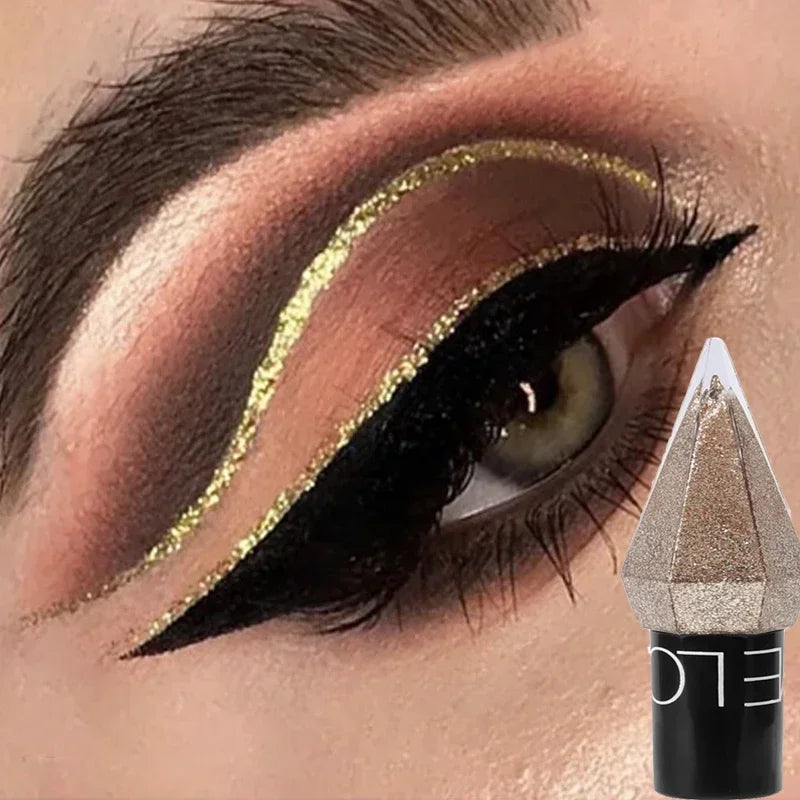 Pearlescent Diamond Gold Liquid Eyeshadow Eyeliner Stick Waterproof Glitter Sequins Rose Gold White Eyeliner Pen Korean Makeup