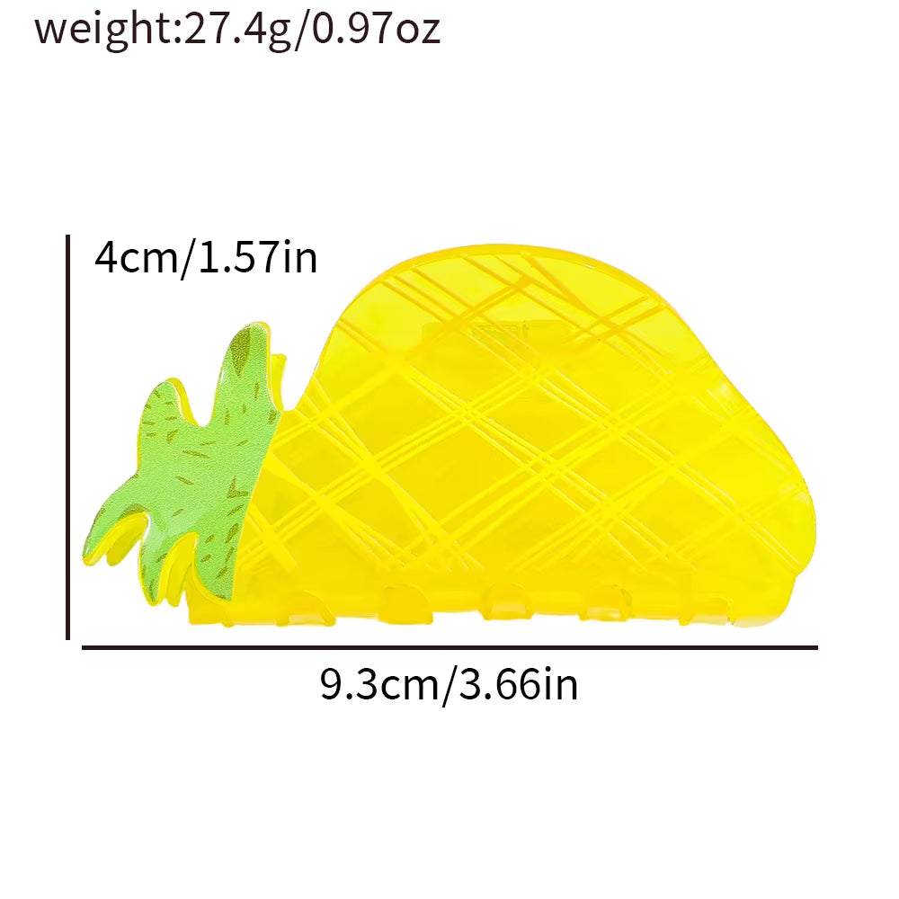 Summer Fruit Acrylic Claw Clip Hairpin Watermelon Orange Hair Clip for Women Girls Colorful Cute Crab Hair Clip Hair Accessories